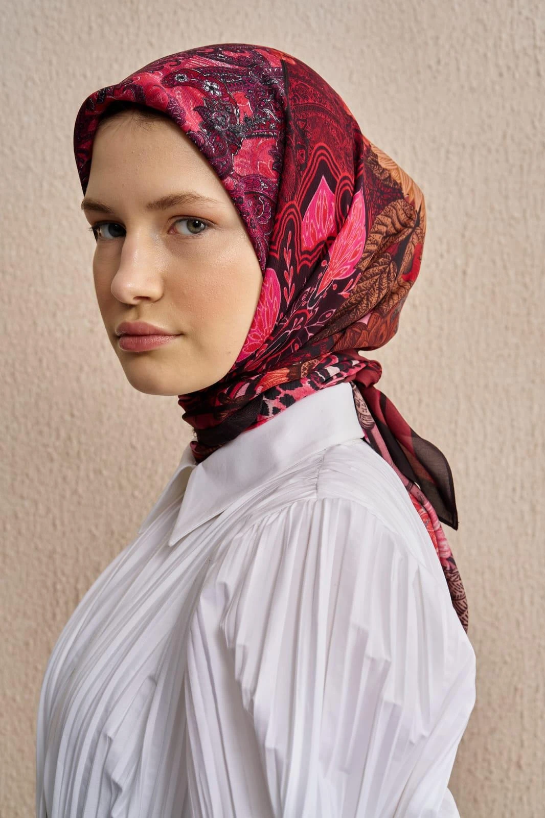 Pembe Ed Scarf Vision Art Collection Mozaic Eşarp