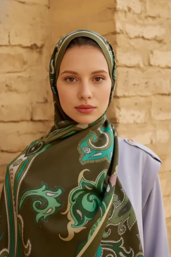 YEŞİL ED Scarf Bramble Floş Viskon Şal