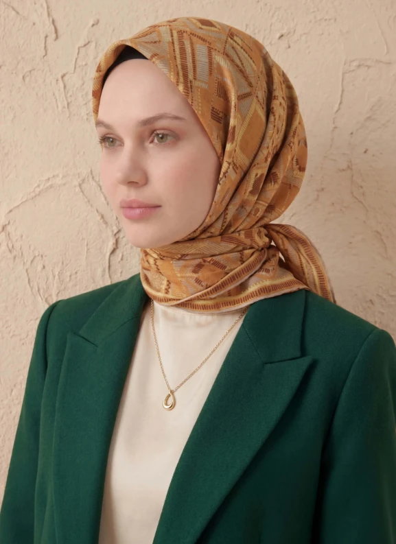 08 Silk Home Geometrik Soft Eşarp