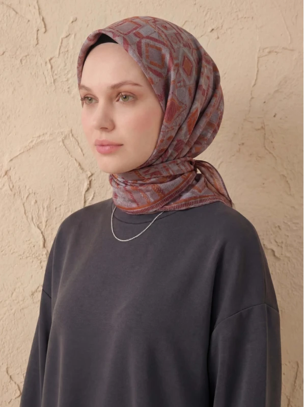 13 Silk Home Geometrik Soft Eşarp