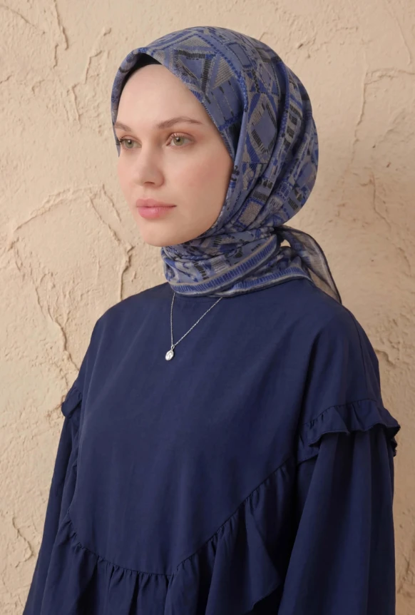 15 Silk Home Geometrik Soft Eşarp