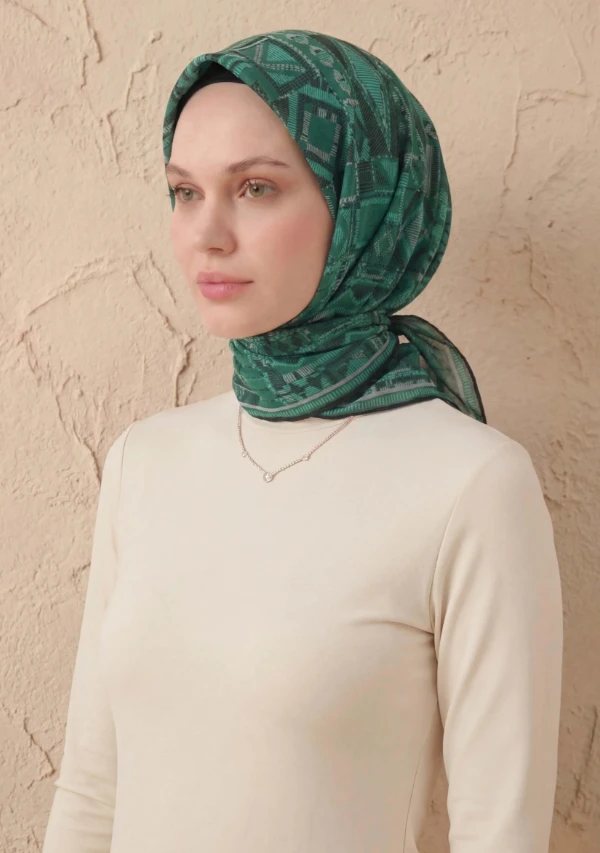 17 Silk Home Geometrik Soft Eşarp