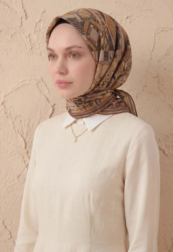 18 Silk Home Geometrik Soft Eşarp
