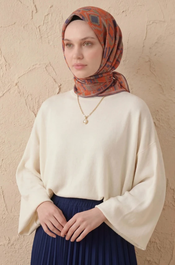 19 Silk Home Geometrik Soft Eşarp