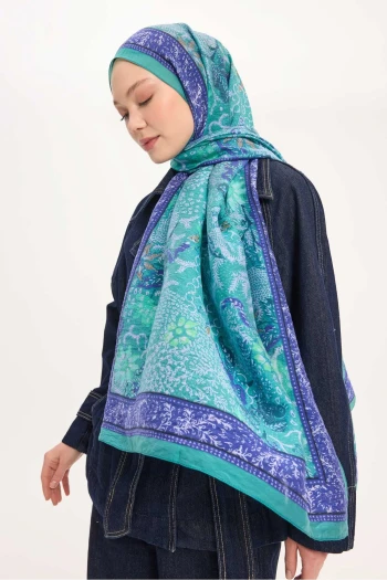 19 Silk Home Vintage Botanik Desen Monare Şal