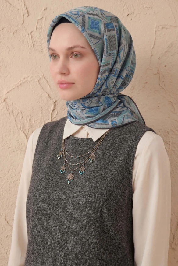 27 Silk Home Geometrik Soft Eşarp