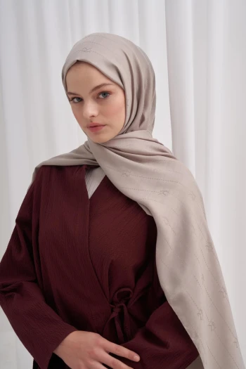 Füme Carell Monogram Jakar İtalyan İpekli Şal