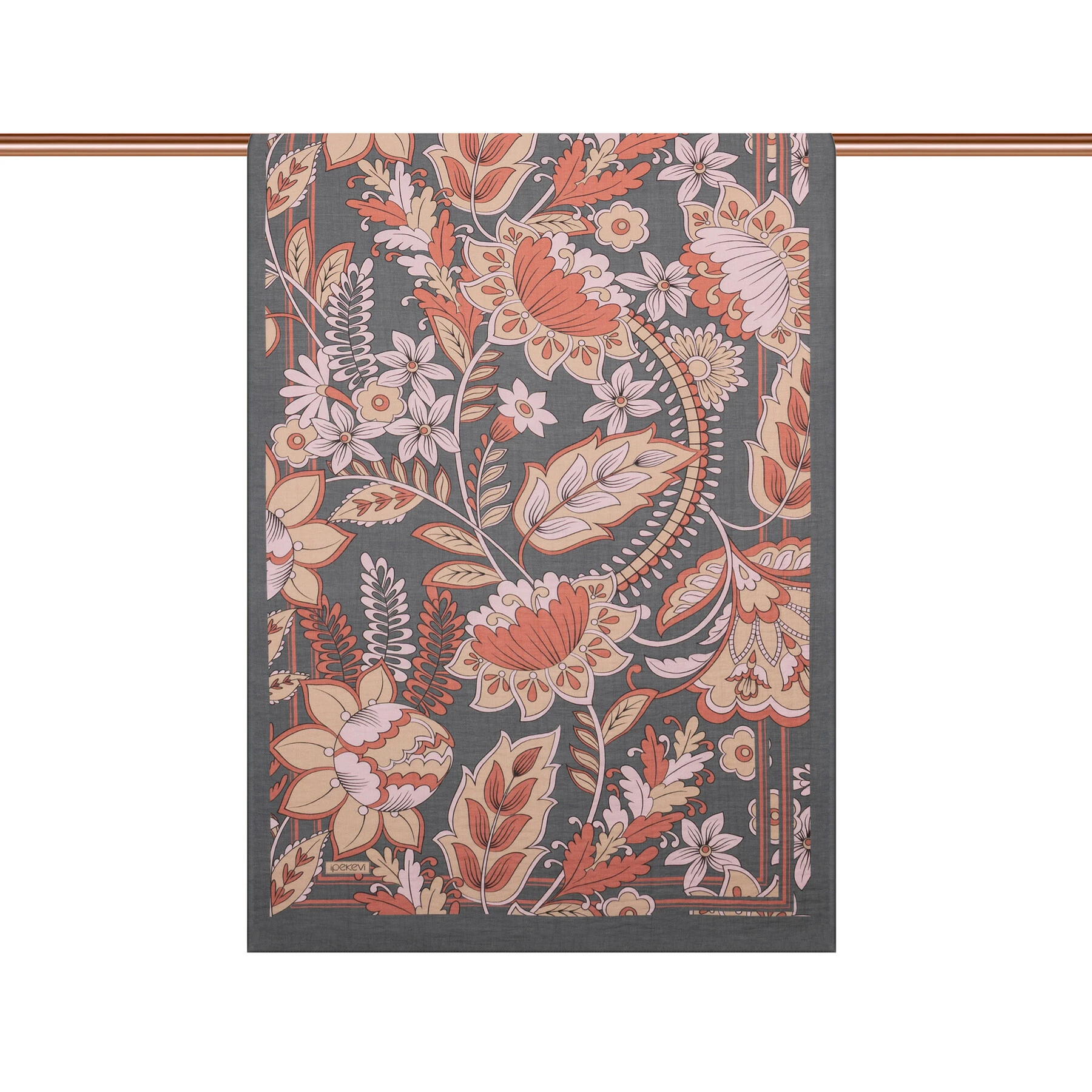 Füme Gül Kurusu İpekevi Dört Mevsim Tensel Şal 2346