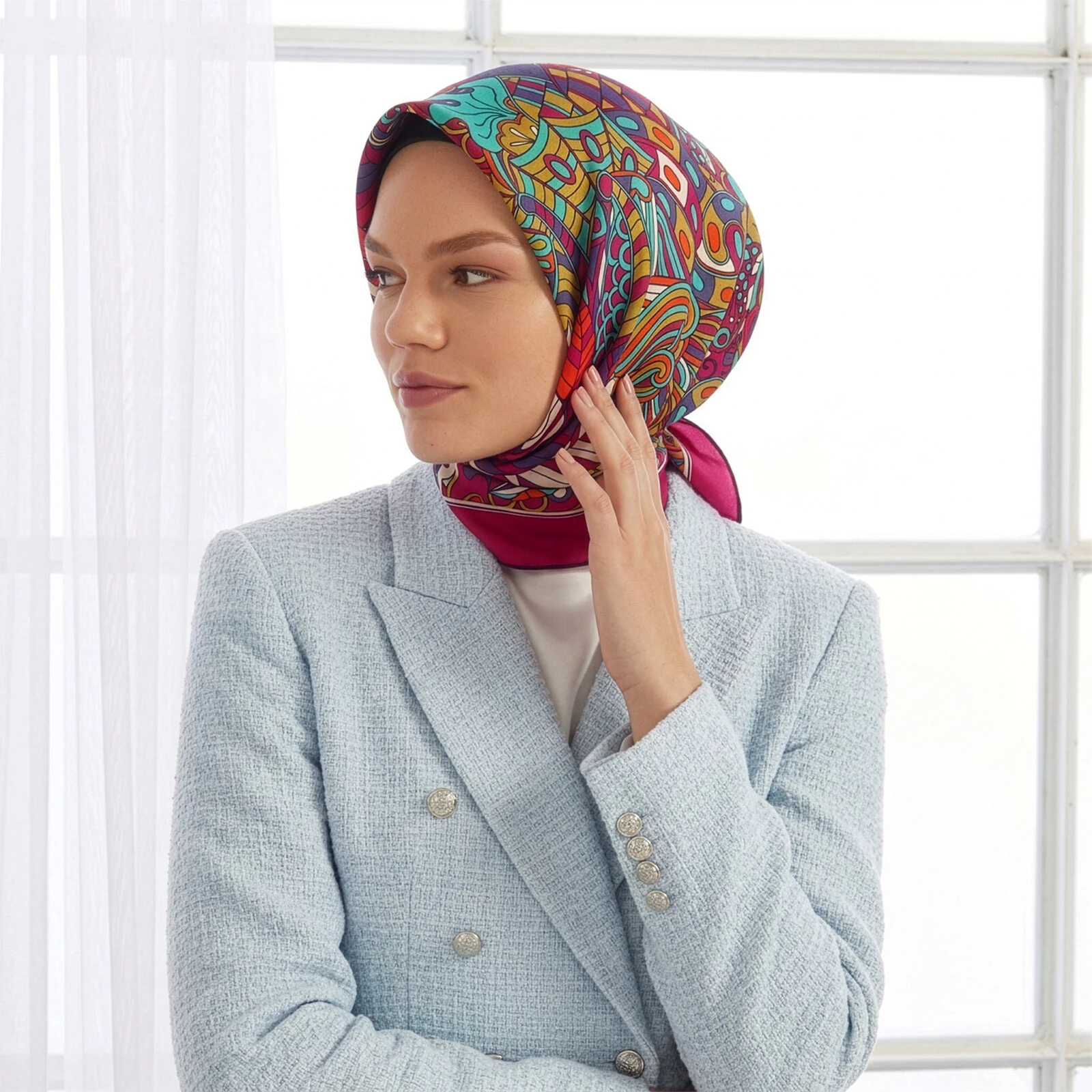 Fuşya İpekevi İpek Eşarp 1281