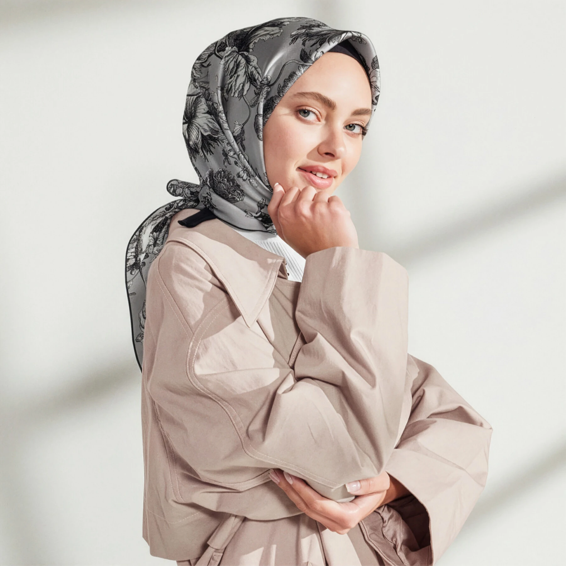 GÜMÜŞ İpekevi İpek Eşarp 1188 - Gümüş