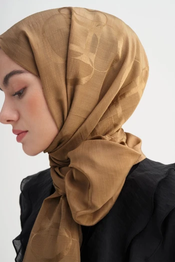 Kızıl Kahve Carell Aura Desen Rina Floş Jakar Şal