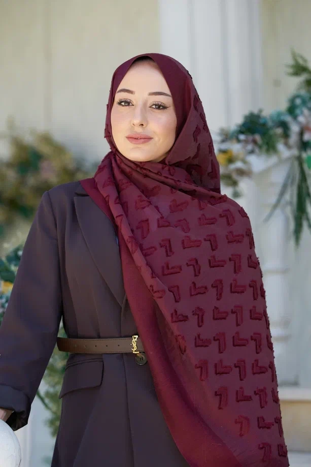 Koyu Bordo Loryan Scarf Lavin Liana Şal