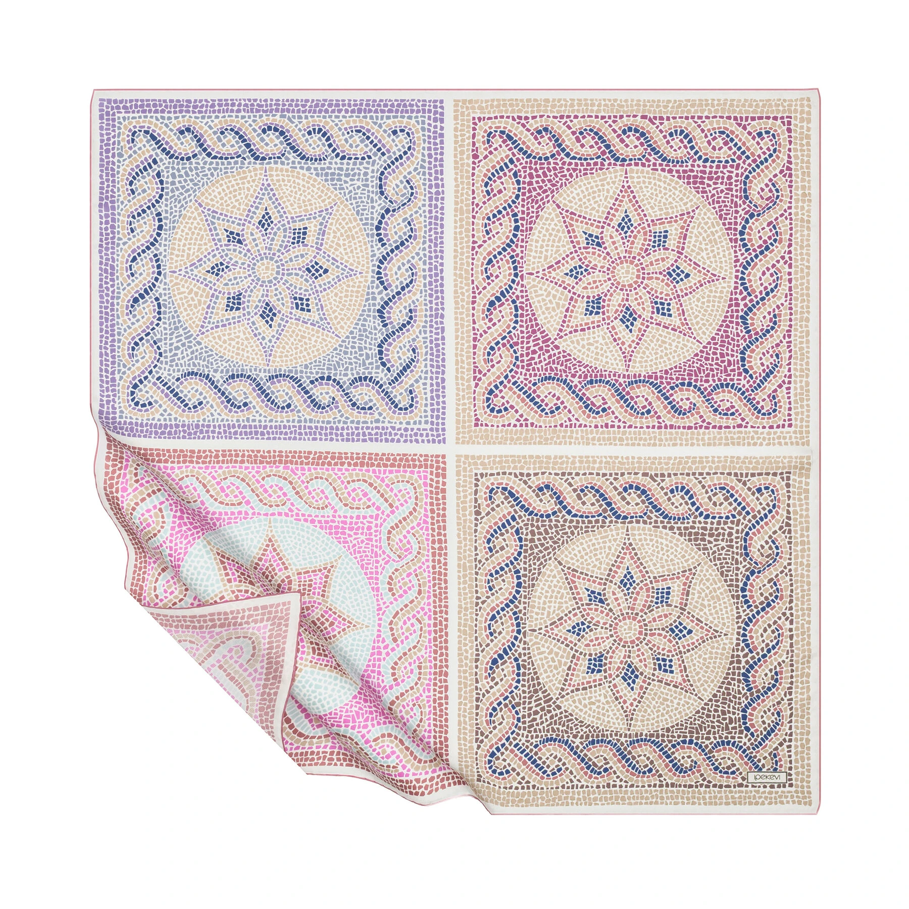 Krem Gülkurusu İpekevi İpek Eşarp 1381