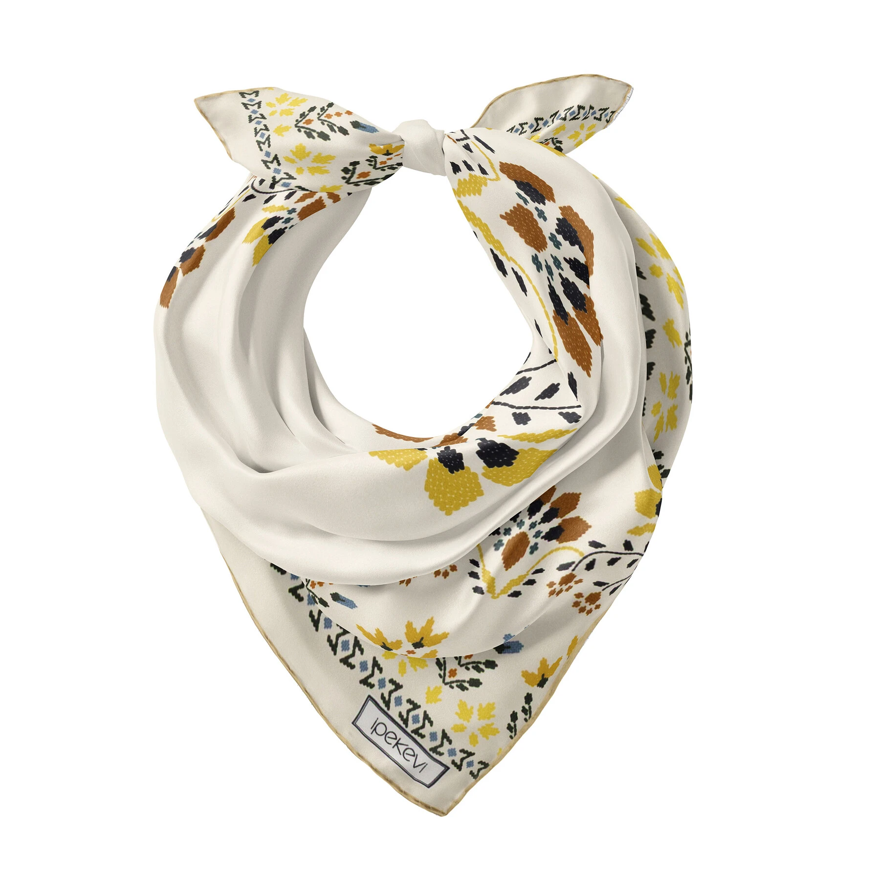 Krem İpekevi İpek Mendil 1428