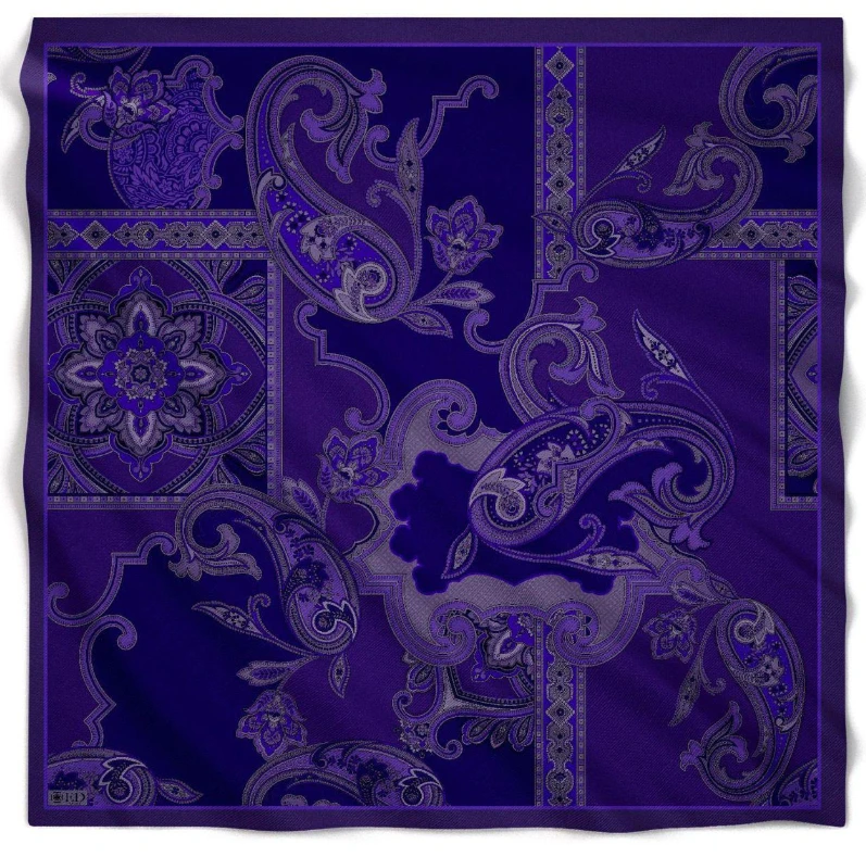 Mor ED Scarf Yeni Etnik Desen Viskon Eşarp