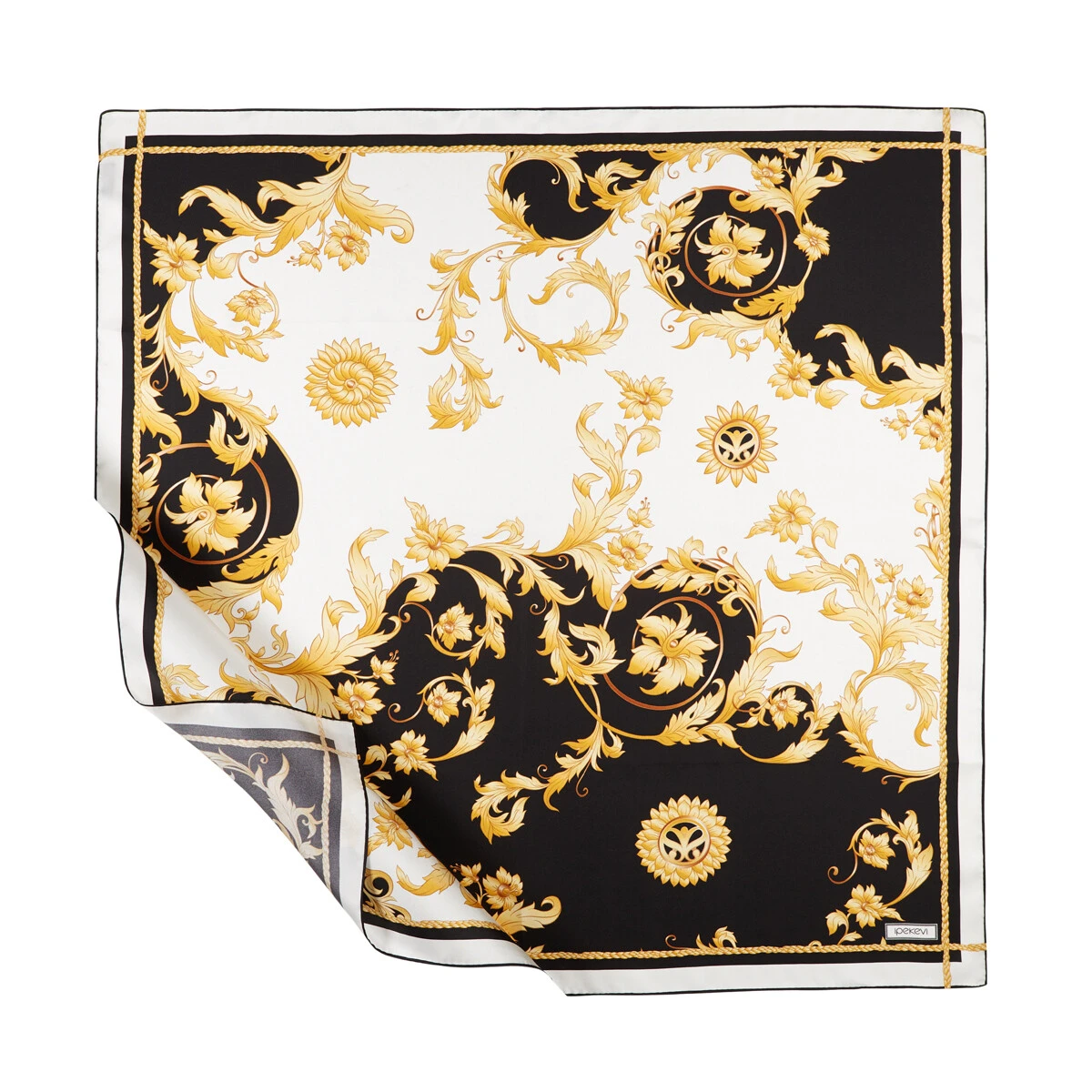 SİYAH İpekevi İpek Eşarp 1170 - Siyah