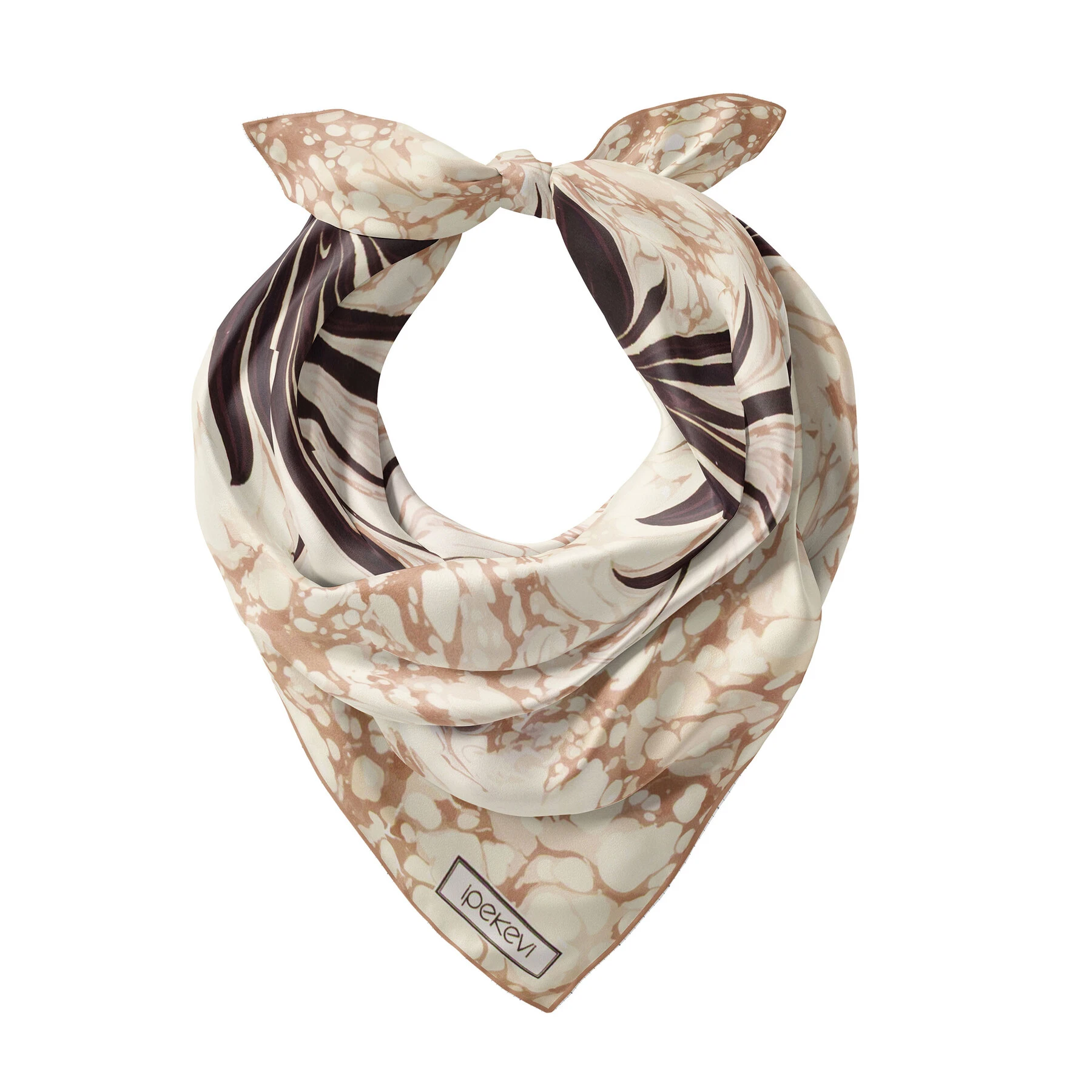 Sütlü Kahve İpekevi İpek Mendil 1392