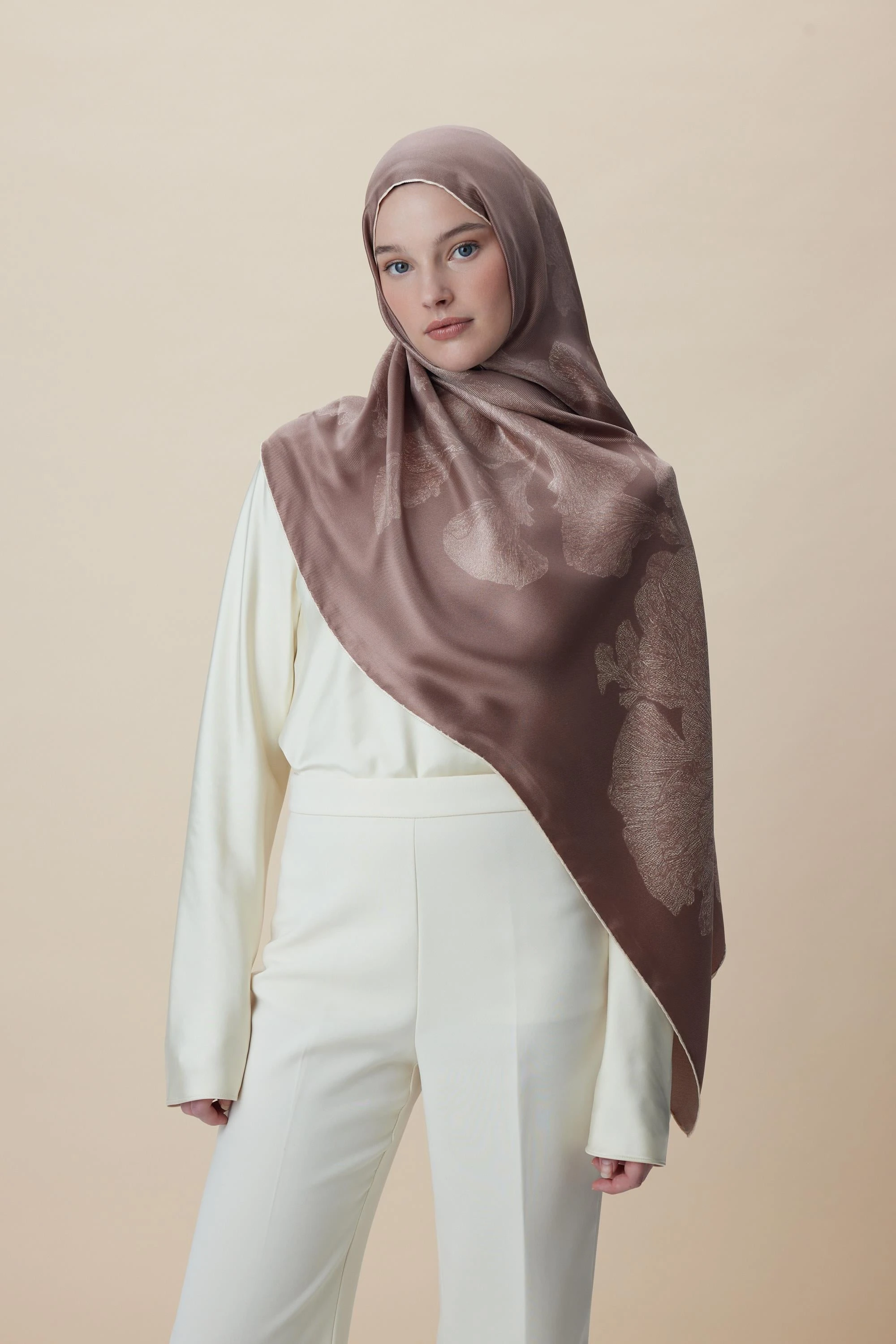 Sütlü Kahve Maisa Farah Mulberry İpek Şal