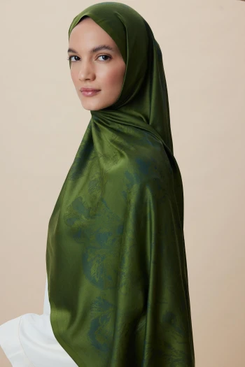 YEŞİL Maisa Jade Modal İpek Jakarlı Şal