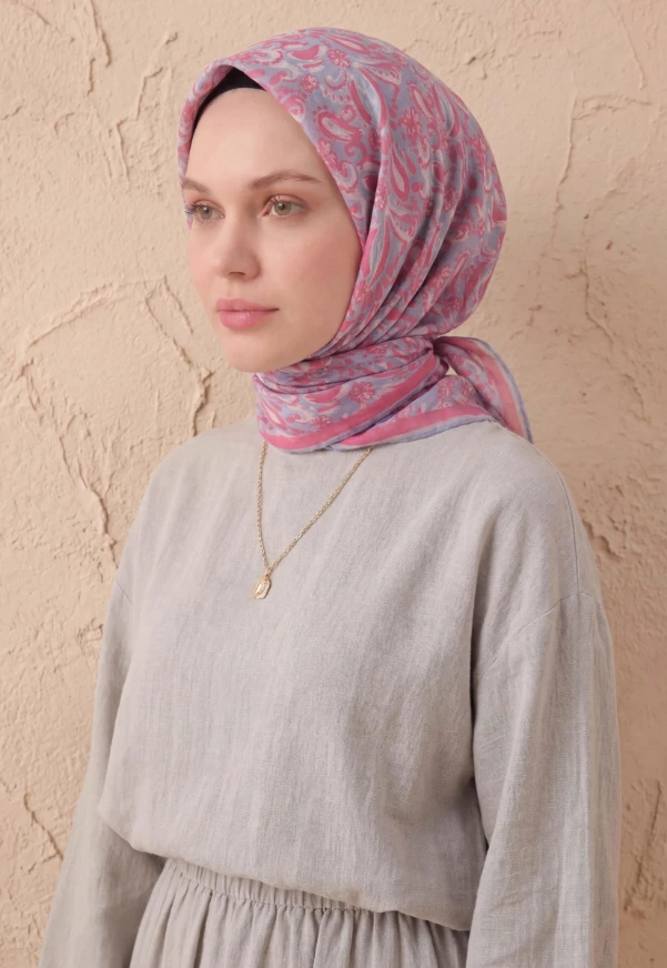 05 Silk Home Yeni Fırça Desen Soft Eşarp