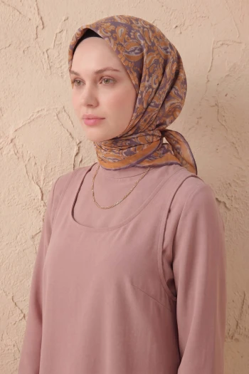 08 Silk Home Yeni Fırça Desen Soft Eşarp