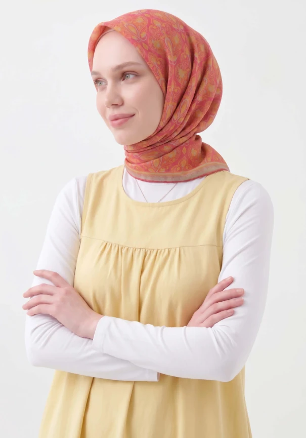 09 Silk Home Taç Desen Soft Eşarp