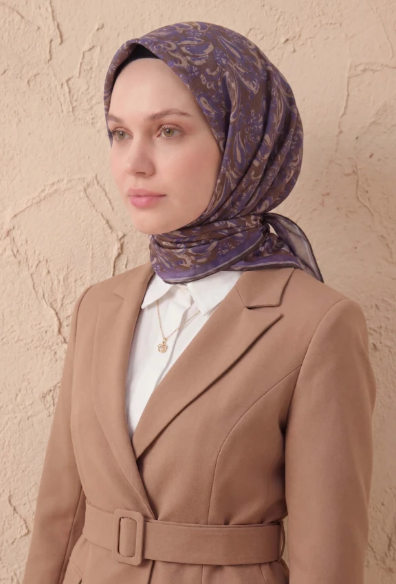 16 Silk Home Yeni Fırça Desen Soft Eşarp