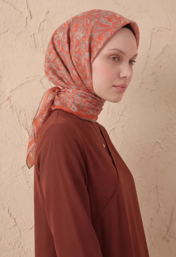 20 Silk Home Yeni Fırça Desen Soft Eşarp