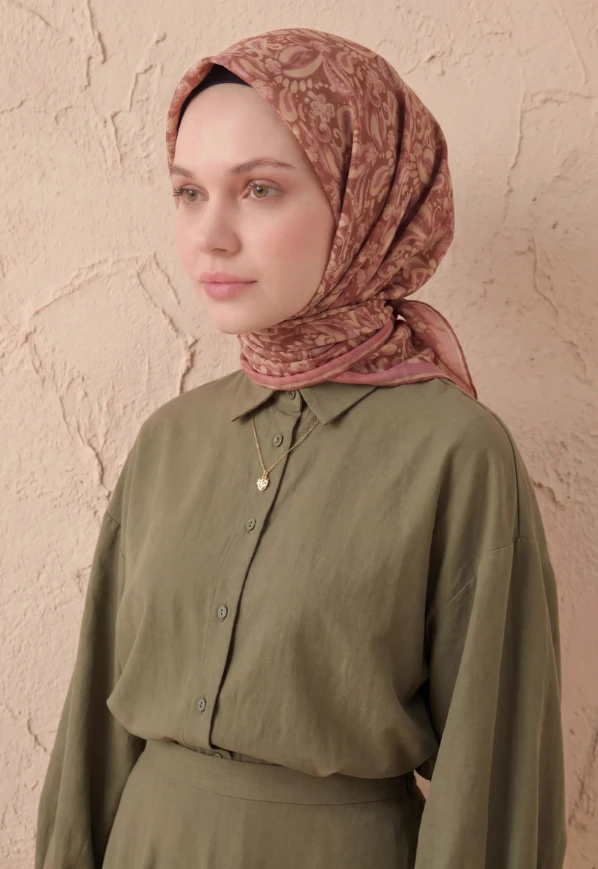 22 Silk Home Yeni Fırça Desen Soft Eşarp