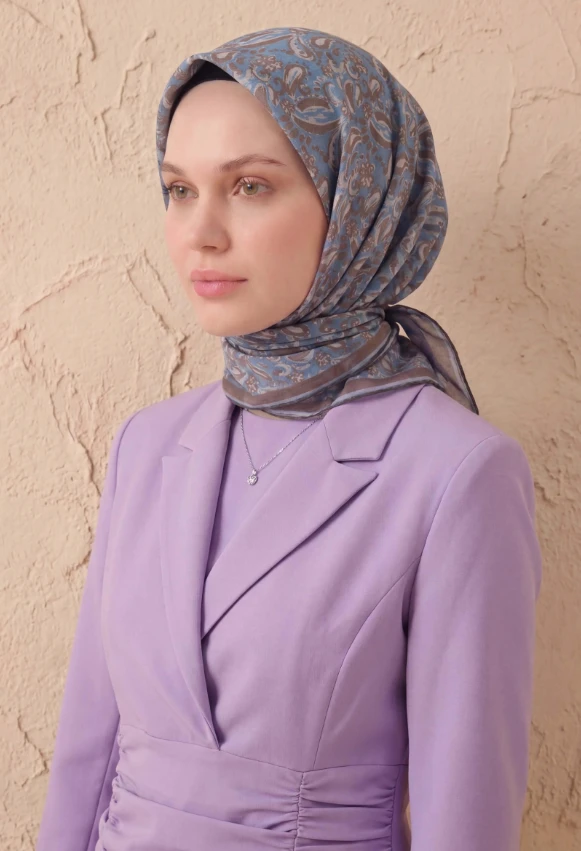 25 Silk Home Yeni Fırça Desen Soft Eşarp