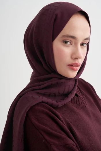 Cherry Bordosu Carell Luxe Desen Liora Pamuk Şal