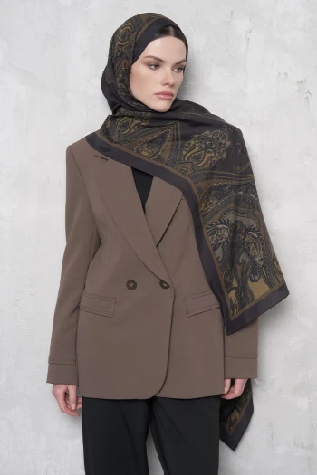 YEŞİL ED Scarf Riseon Desen Floş Viskon Şal