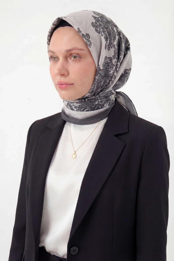 04 Silk Home Etnik Kenar Bordürlü Velora Eşarp