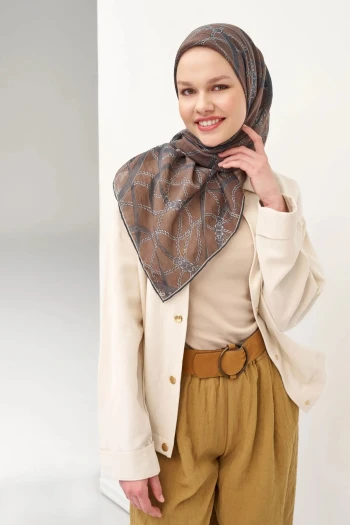 07 Silk Home Zincir Desen Tencel Monare Eşarp