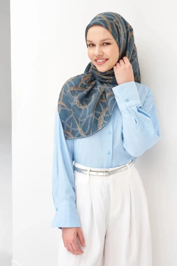16 Silk Home Zincir Desen Tencel Monare Eşarp
