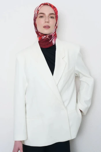 BORDO ED Scarf Çiçek Desen Viskon Floş Eşarp