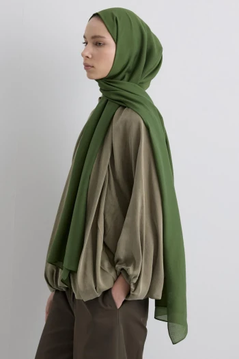 Çam Yeşili Fenza Scarf Paris İpeği Şal