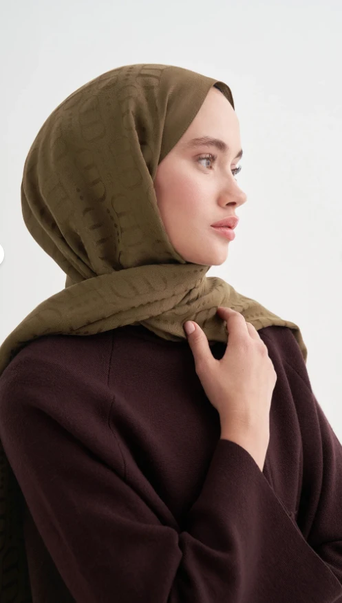 Ceviz Carell Luxe Desen Liora Pamuk Şal