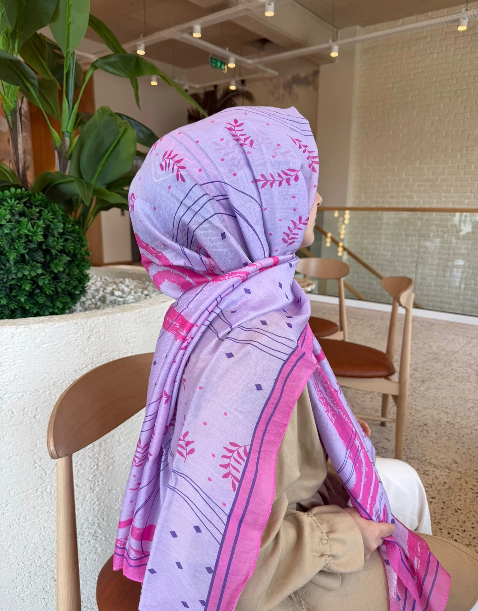 Fuşya Benetton Fiore Şal 1015