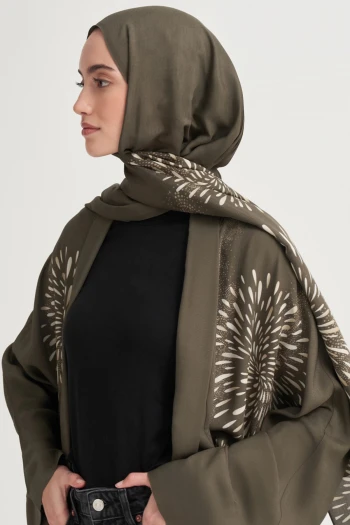 HAKİ Carell Lumira Monogram Floş Şal