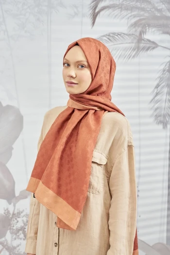 Kiremit Armanda Dama Monogram Şal