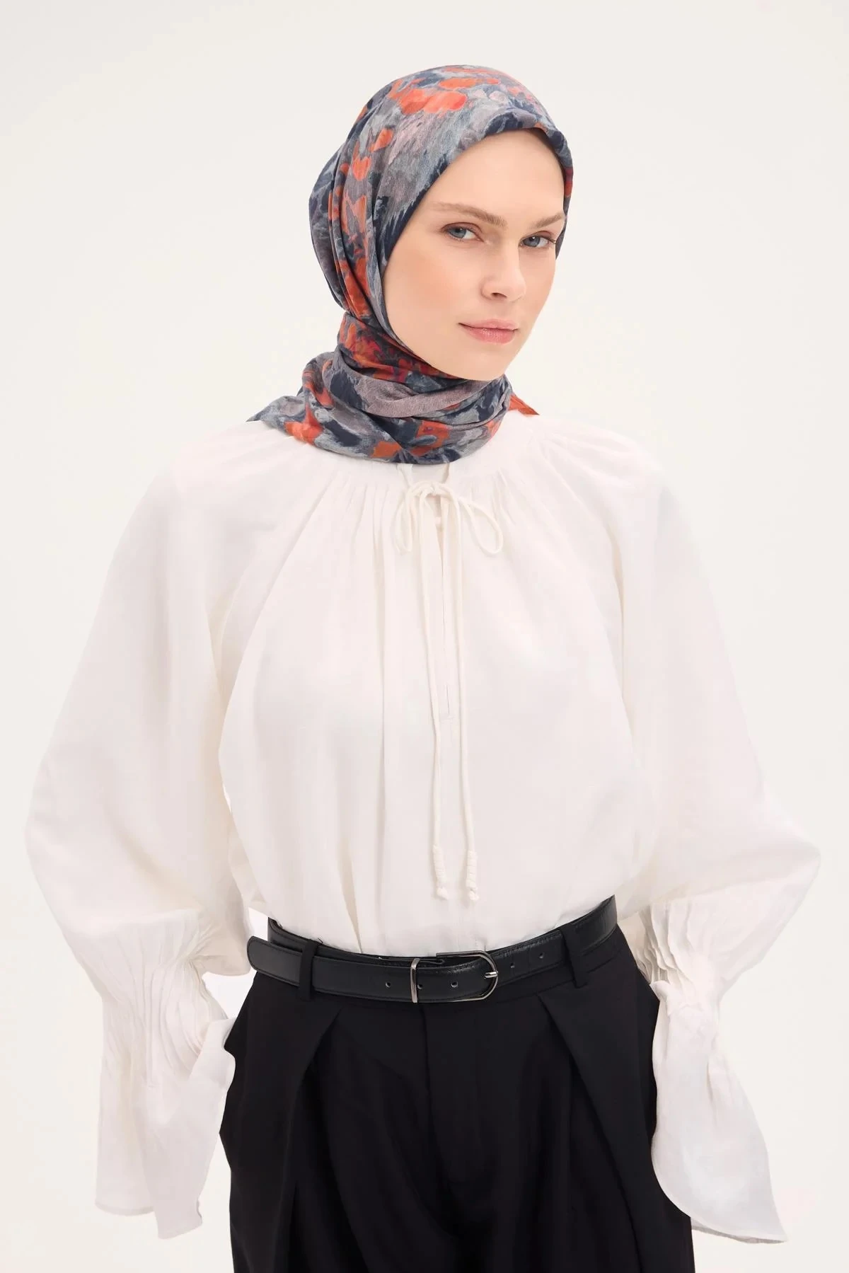 Kiremit Silk Home Duman Desen Velora Eşarp