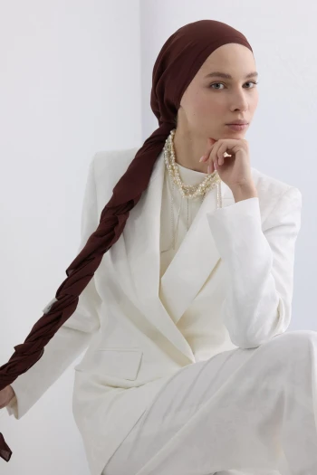 Kızıl Kahve FFenza Scarf Paris İpeği Şal