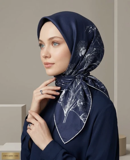 Mavi Sisley Twill İpek Eşarp 2020