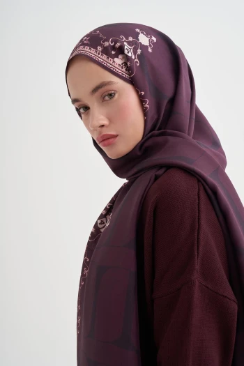 MÜRDÜM Carell Luxe Çiçekli Monogram Floş Şal