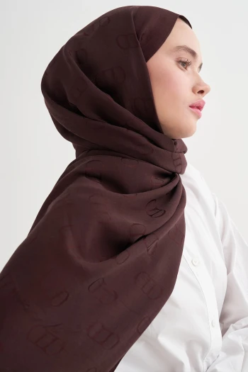 MÜRDÜM Carell Monogram Desen Liora Pamuk Şal