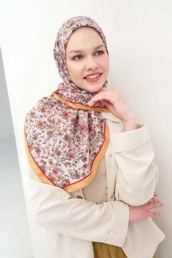 Orange Silk Home Çiçek Sarmalı Velora Eşarp