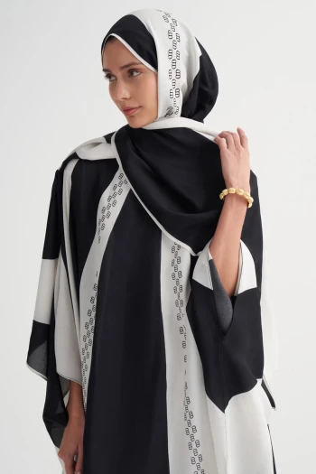 SİYAH Carell Monochrome Floş Şal