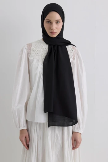 SİYAH Fenza Scarf Paris İpeği Şal