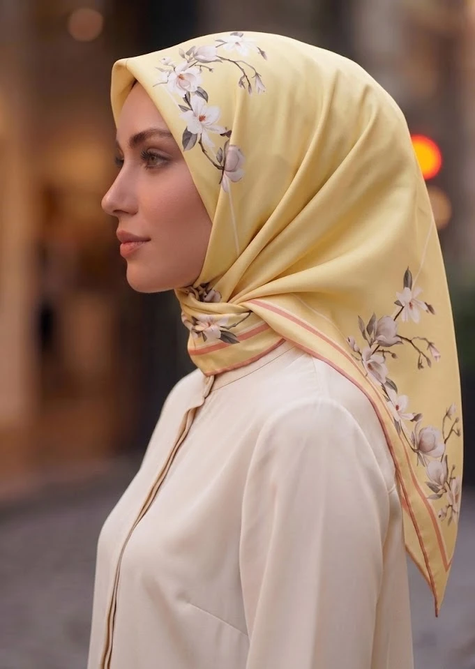 Tereyağı Sisley Twill İpek Eşarp 2024